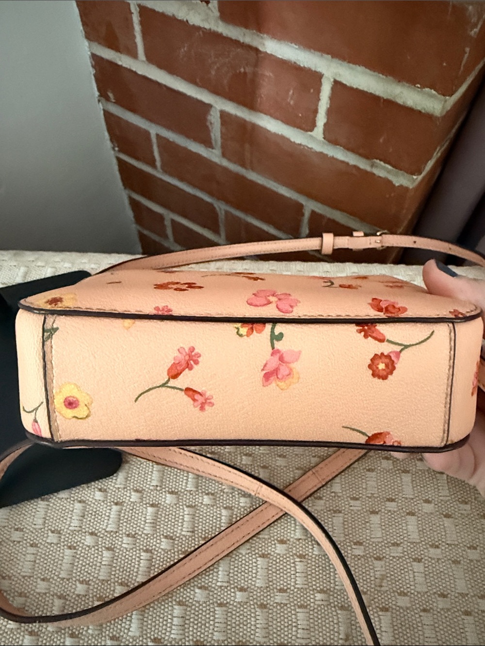 COACH Peach Floral Crossbody Camera Bag - Picture 3 of 5